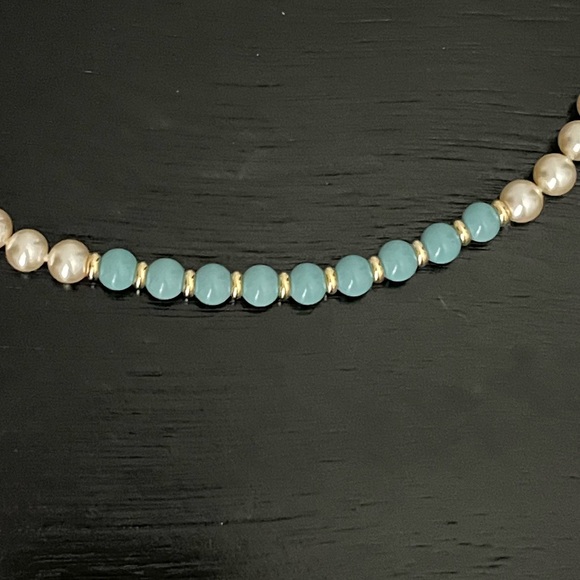 Turquoise and Pearl Necklace - Picture 2 of 5